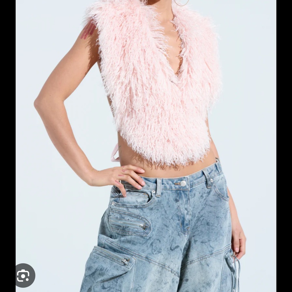 Pink Fuzzy Sleeveless Top